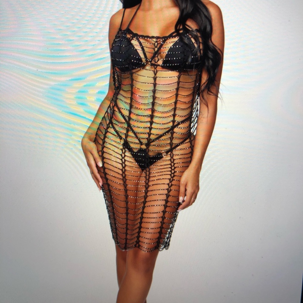 Fashion Nova Rhinestone Beach Cover Up
